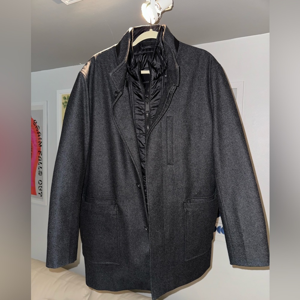 Cole Haan Men's Melton Wool 3 in 1 Car Coat